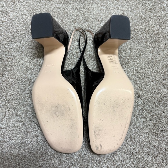 Gucci slingback horsebit black patent leather pumps 9.5 39.5 - Picture 5 of 8